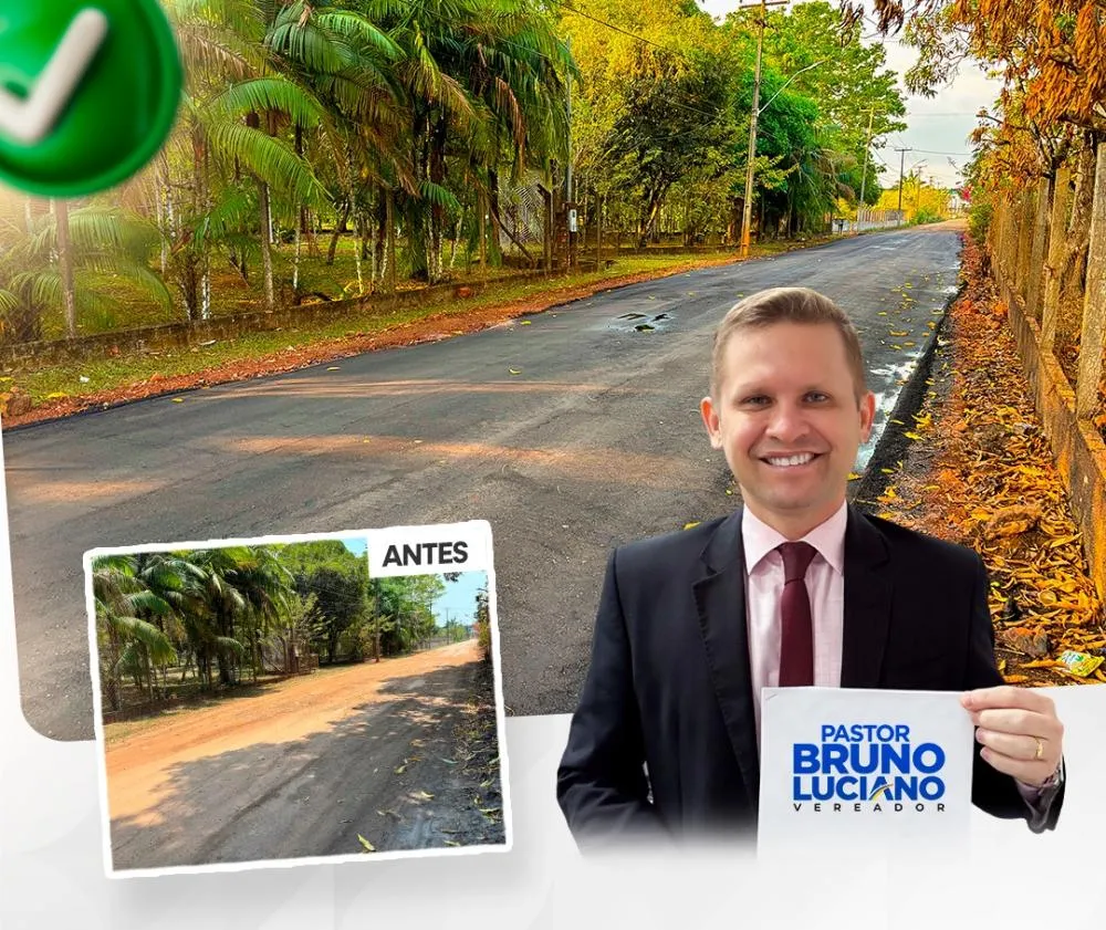 Vereador Pastor Bruno Luciano garante recuperação asfáltica na comunidade Jerusalém da Amazônia