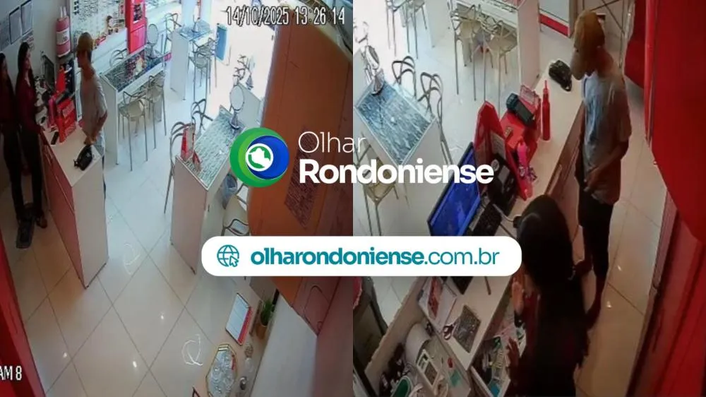Terror em plena luz do dia: criminoso armado assalta ótica na Avenida Calama e é flagrado por câmeras