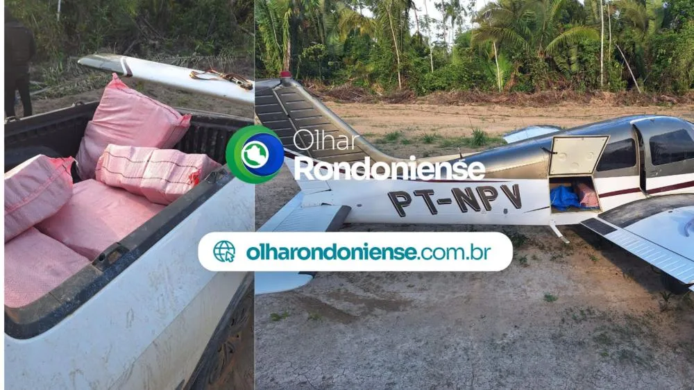 PISTA CLANDESTINA: Aeronave é apreendida com meia tonelada de droga em mata fechada em Machadinho d’Oeste