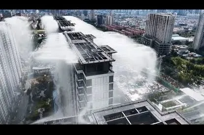 China inova com “chuva artificial” no topo de prédios para reduzir calor em ate 8°C