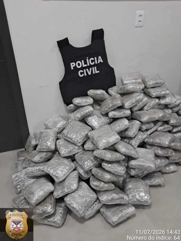  Polícia Civil desarticula depósito de drogas e apreende 125 quilos de maconha em Cacoal