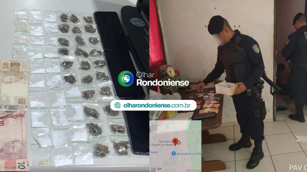 Dormindo no crime: traficante reincidente é flagrado com mais de 50 porções de drogas no Orgulho do Madeira