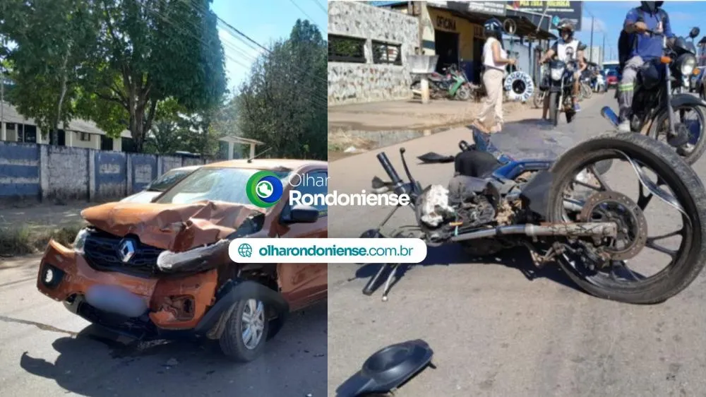 Motorista alcoolizado é detido após colisão com motociclista na avenida Amazonas, em Porto Velho