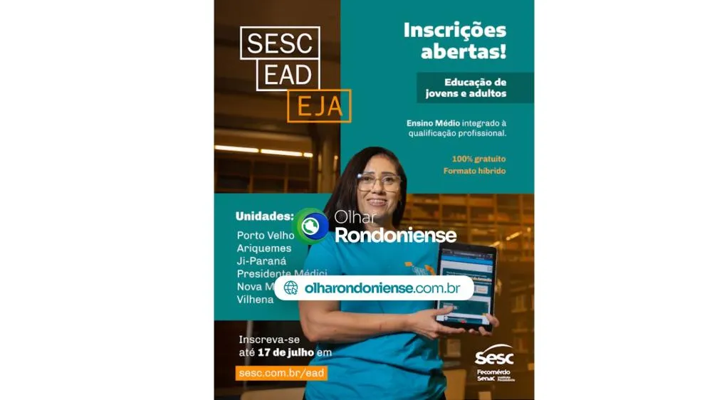 Sesc lança novo ciclo de inscrições para EAD na EJA em Rondônia
